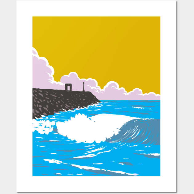 South Mission Jetty in Mission Beach San Diego California WPA Poster Art Wall Art by retrovectors
